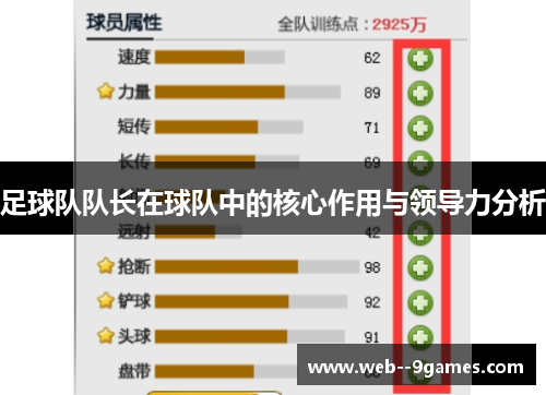 足球队队长在球队中的核心作用与领导力分析